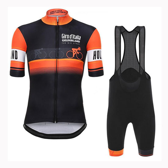 2019 Maillot Giro d'Italia Tirantes Mangas Cortas Naranja